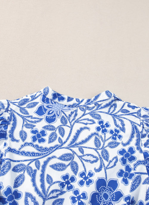 Load image into Gallery viewer, Printed Notched Puff Sleeve Dress
