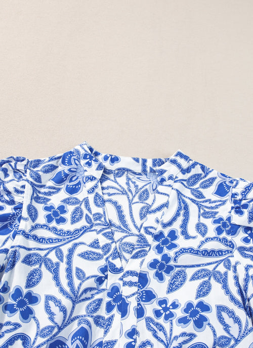 Load image into Gallery viewer, Printed Notched Puff Sleeve Dress
