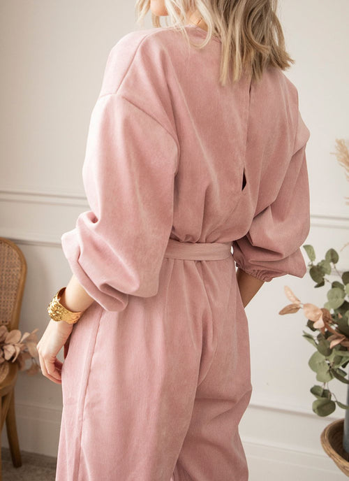 Load image into Gallery viewer, V-Neck Balloon Sleeve Wide Leg Jumpsuit
