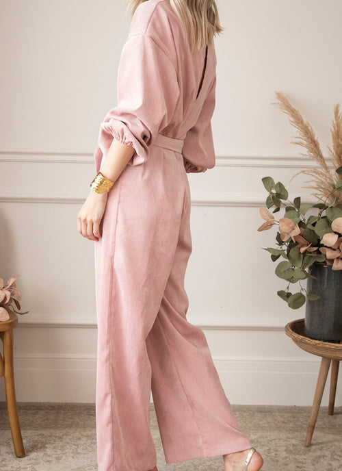 Load image into Gallery viewer, V-Neck Balloon Sleeve Wide Leg Jumpsuit
